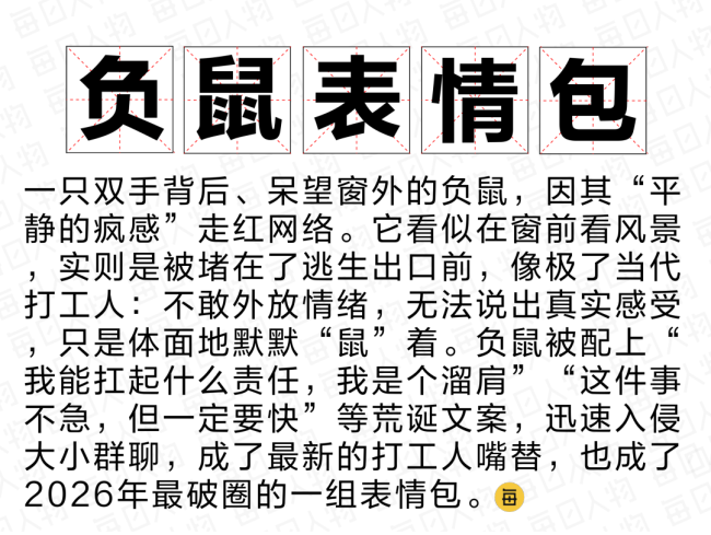 2026年最火表情包出现了 负鼠入侵打工人群聊