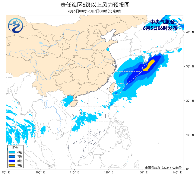 我國東部海域?qū)⒂?-7級風(fēng) 未來三天持續(xù)偏南風(fēng)