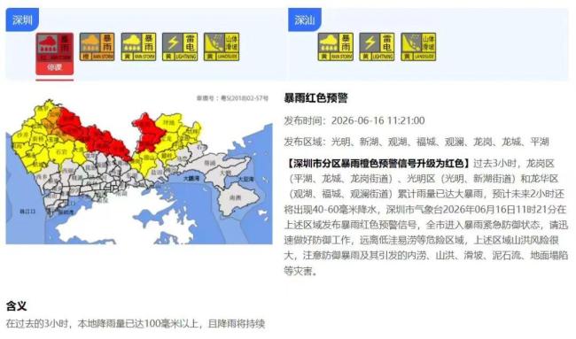 深圳紧急发文：停课 请学生留在学校 暴雨红色预警生效中
