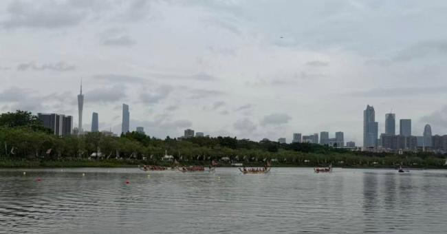 广州海珠湿地龙船景举行 非遗与科技共舞