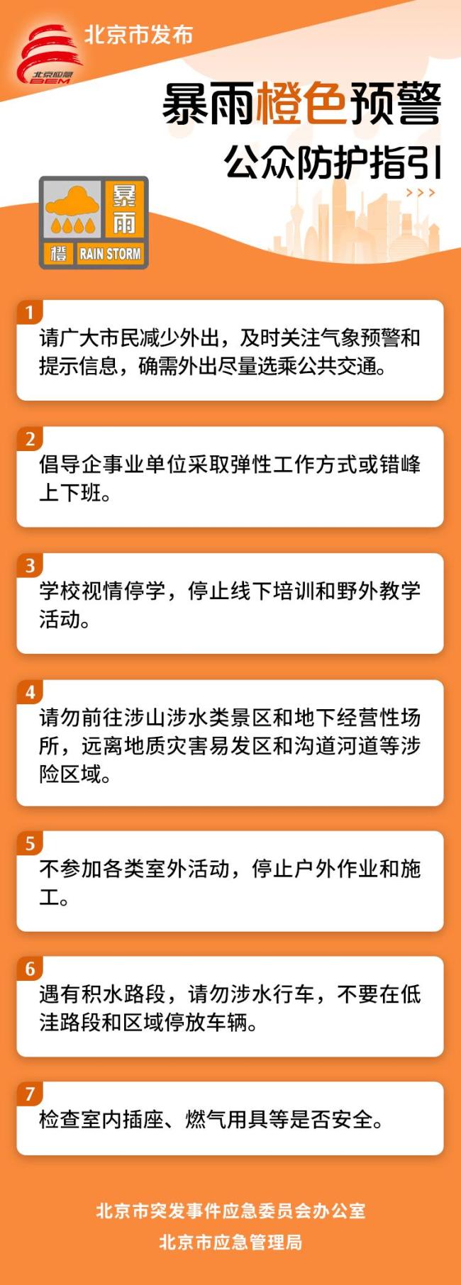 北京今年汛期首个暴雨橙色预警