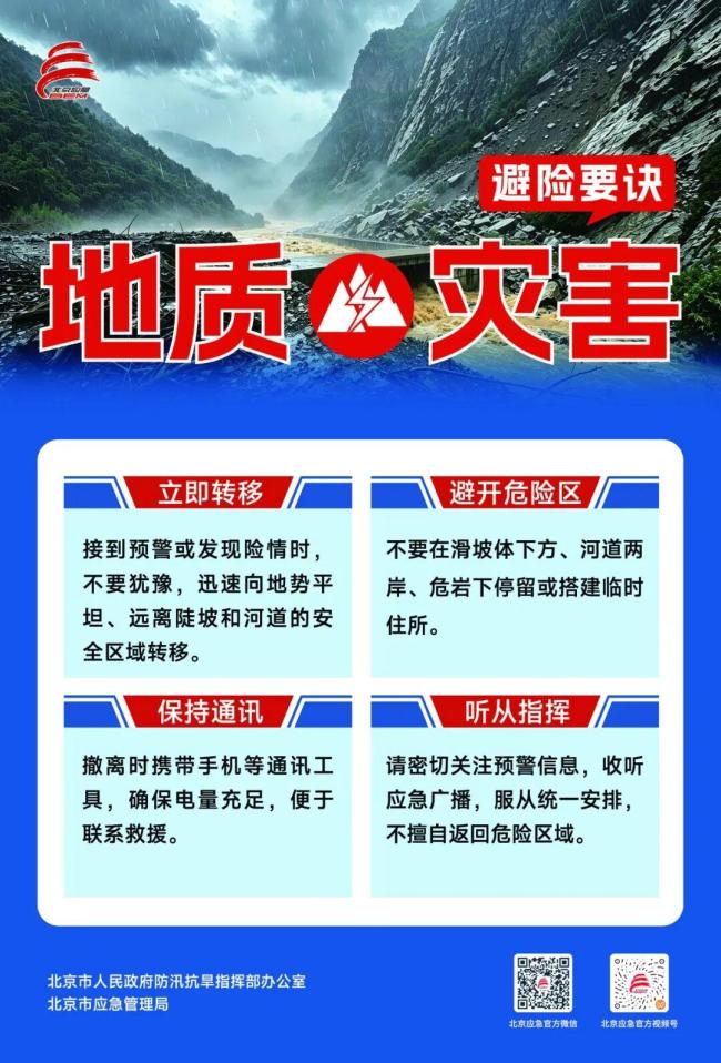 北京房山区发布地质灾害红色预警 多乡镇需高度防范