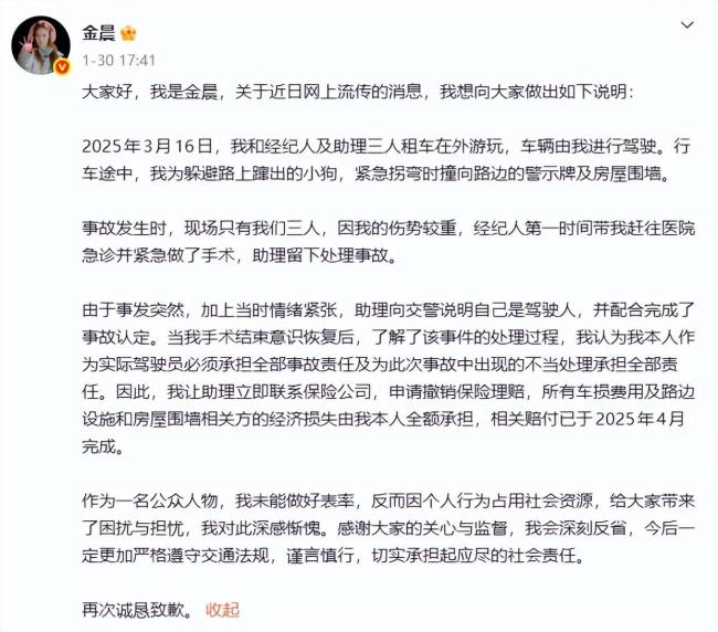 车祸风波后金晨首度亮相综艺 演绎国风曲目获赞