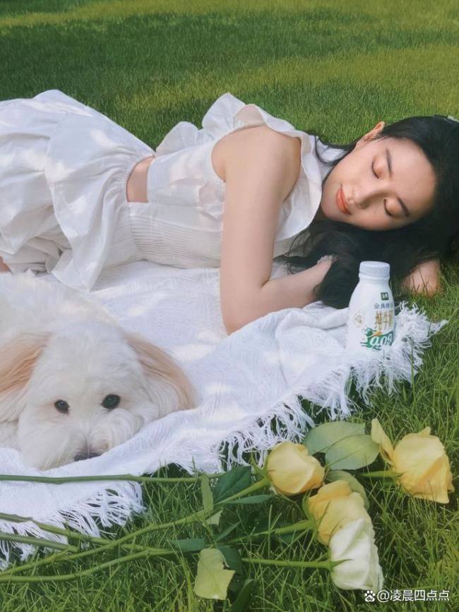 刘亦菲素颜女大 晒狗照治愈全网