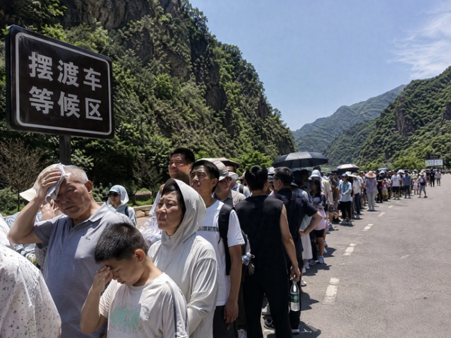 游客暴晒40分钟等峡谷景区摆渡车