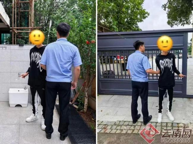 两男子昆明偷盗被监控记录