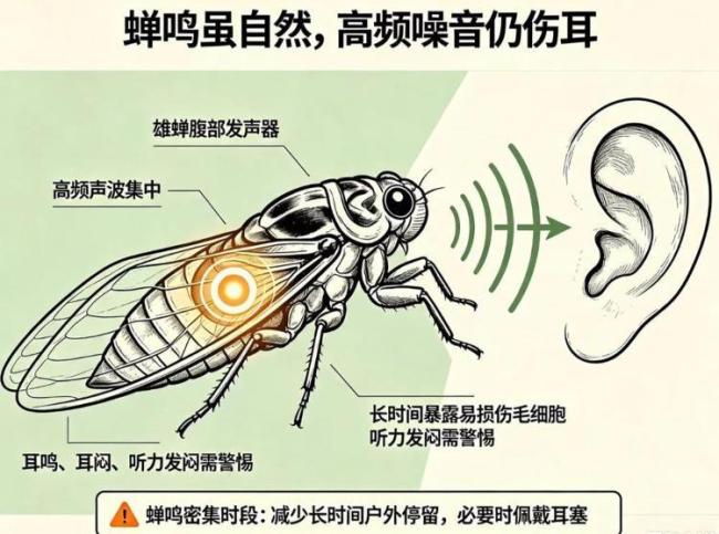 今年已有多人被蝉鸣“震聋” 高温蝉鸣引发听力危机