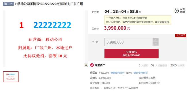 两8个2手机号二次拍卖仍无人报名 高价靓号流拍续集