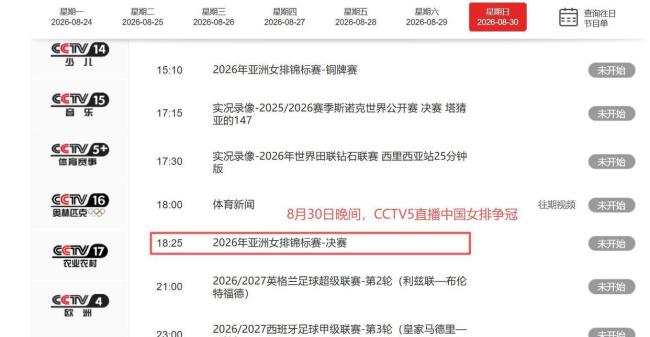 中国女排今晚冲冠 锁定奥运直通门票
