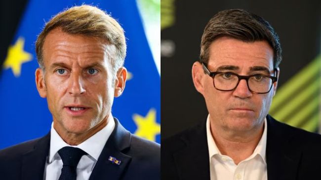 英国首相伯纳姆会见法国总统马克龙