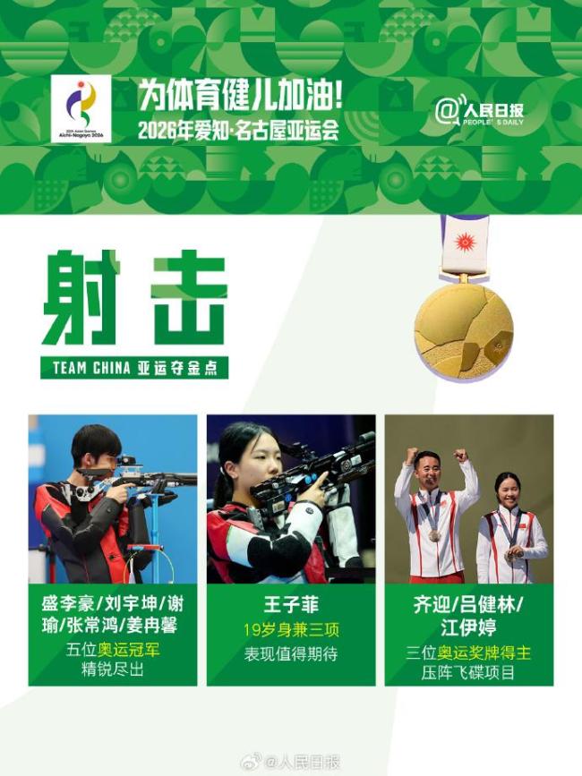 媒体前瞻：中国队亚运夺金点 健儿冲击多项目金牌