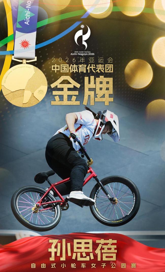 孙思蓓获自由式小轮车女子公园赛金牌