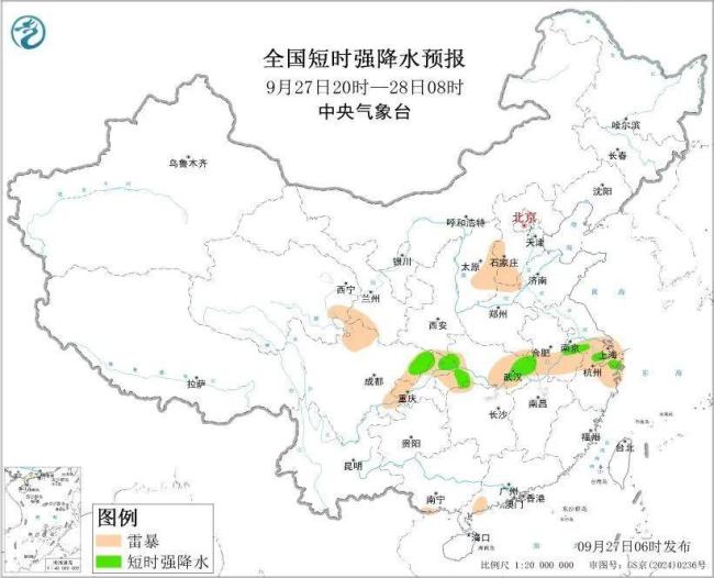 河北江西等地有雷暴大风或冰雹 强对流天气预警