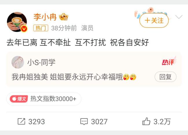 李小冉宣布离婚，结婚超十年没要孩子