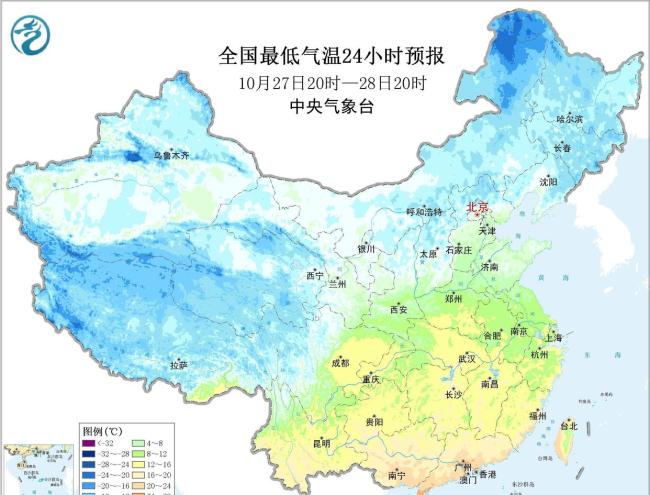 全国加被子地图发布 秋夜温差大注意保暖