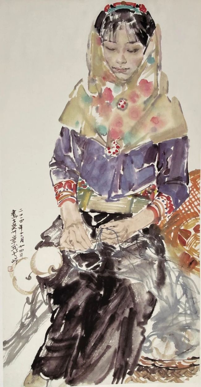 风情万种美靥如花著名画家张丽华惠安女写生纪实