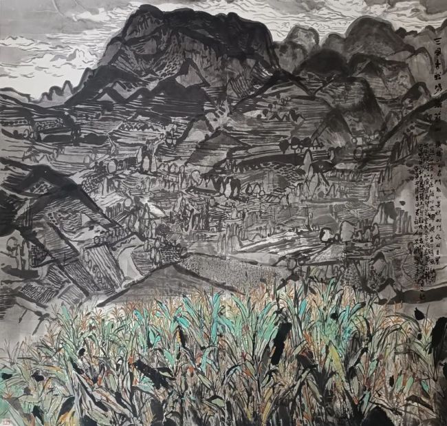 十有武山61祈福圣地梁明山水画院走进甘肃武山写生作品展开展导师