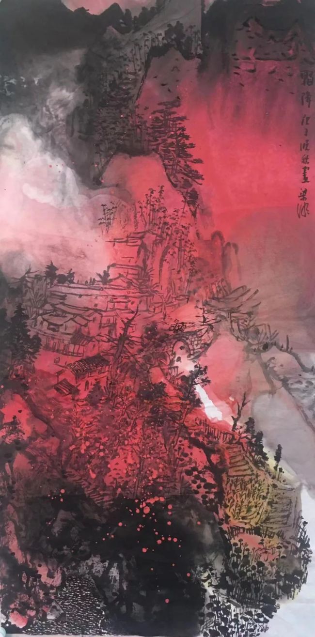 实景和虚境相统一,著名画家梁明用大泼彩泼墨创造了自己的“精神山水”_山东站_中华网