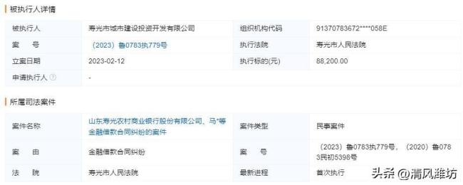 连带清偿责任，潍坊寿光市城市建设投资开发有限公司被列为被执行人