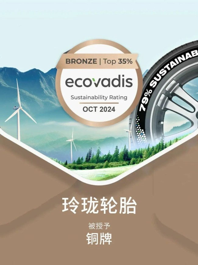 ​获EcoVadis权威认证，玲珑轮胎跻身全球可持续发展企业前35%行列