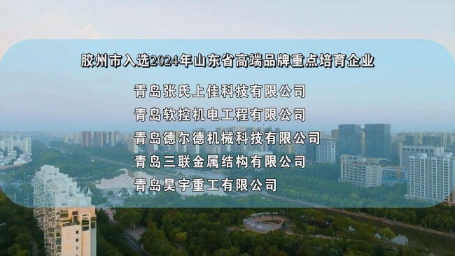 青岛胶州9家企业入选2024年山东省高端品牌重点培育企业名单