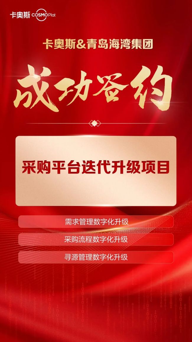 数字化采购再升级！卡奥斯携手青岛海湾集团共铸化工行业领军企业采购数字化平台新标杆