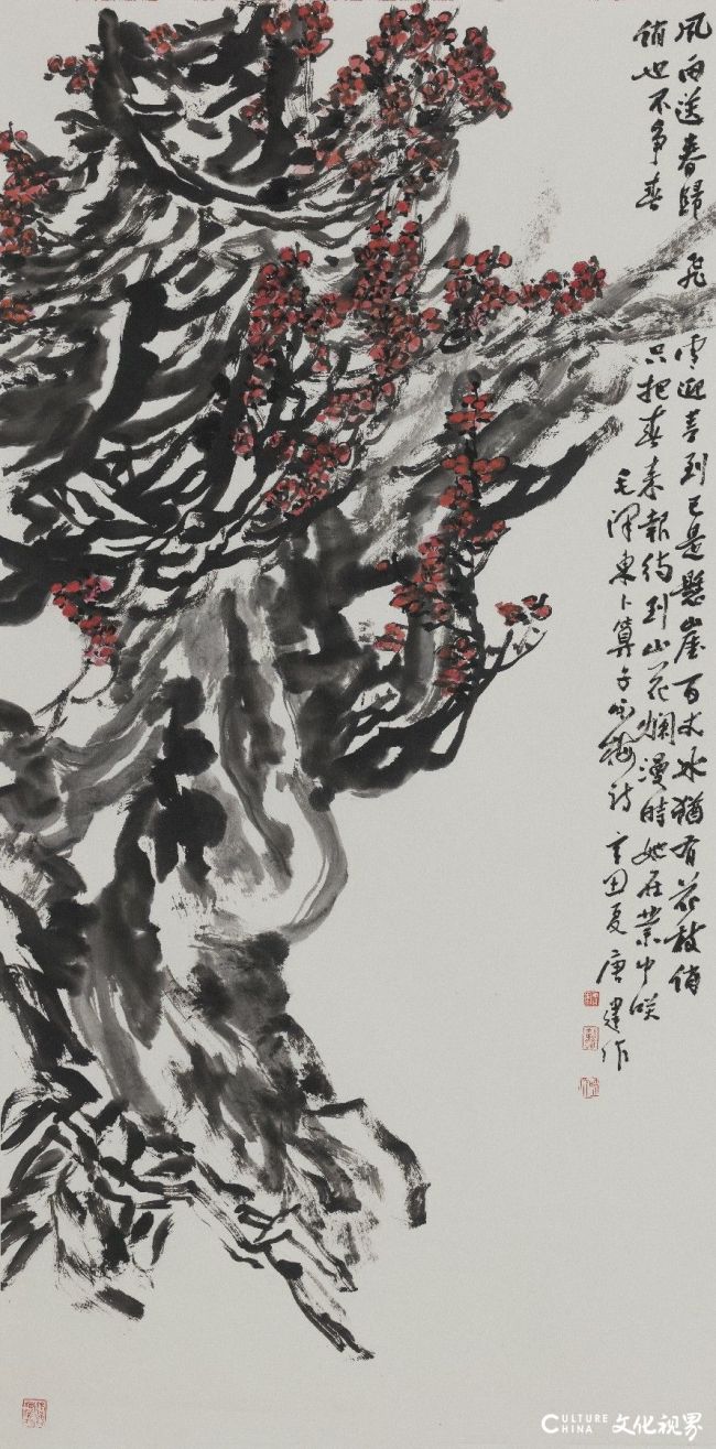 5.毛泽东咏梅诗意 138cm×69cm  纸本设色  2021.jpg