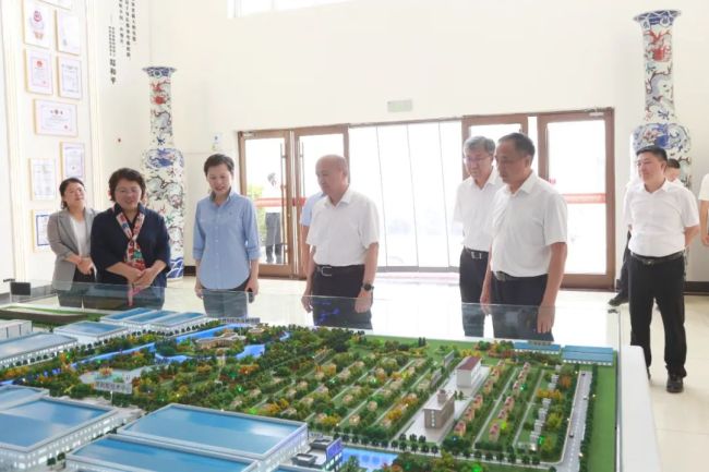 潍坊市委常委、副市长吕珊珊一行昨日到得利斯集团参观调研