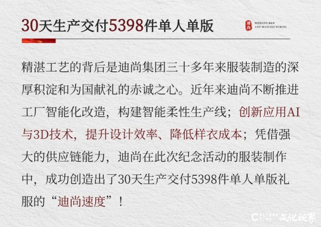 纪念中国人民抗日战争暨世界反法西斯战争胜利八十周年大会广场合唱团服装，迪尚“质”造！
