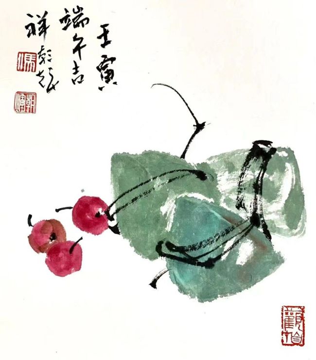 冯朝辉 端午吉祥 释文 端午吉祥 朝辉 27X24CM钤印冯（白）朝辉（白）观道（朱） 2022.jpg