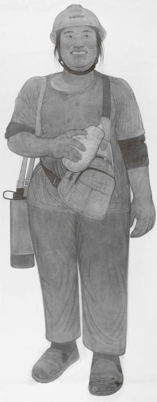 34李传真《收工路上》286cm×113cm 纸本素描 2023年.jpg