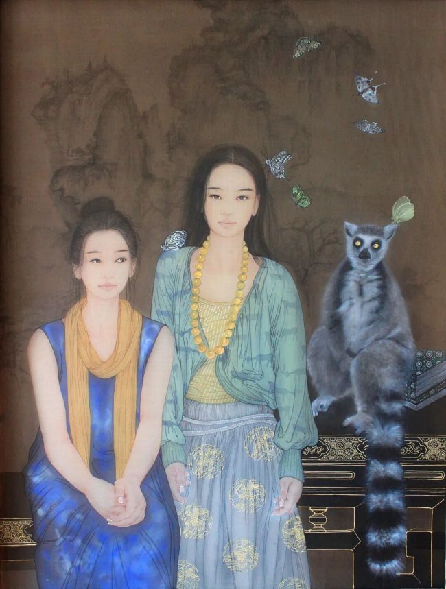 曲虹丽·工笔人物画 | 以独白形式打开了一扇窗,让我们看到了平静、安宁、自然、蓬松……