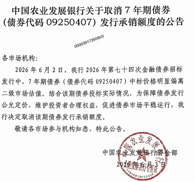 定价现严重倒挂疑出现“乌龙操作”，农发行紧急取消30亿债券发行，暴露内控漏洞