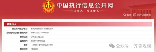 潍坊滨城投资3次被列入失信被执行人名单,多起非标融资违约且票据大额逾期