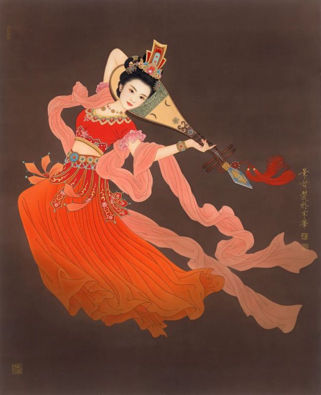 崔景哲的中国红:霓裳茜裙胭脂染,顾盼生辉芙蓉面
