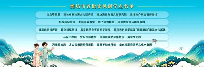 潍坊市首批家风研学点及精品家风研学路线正式发布