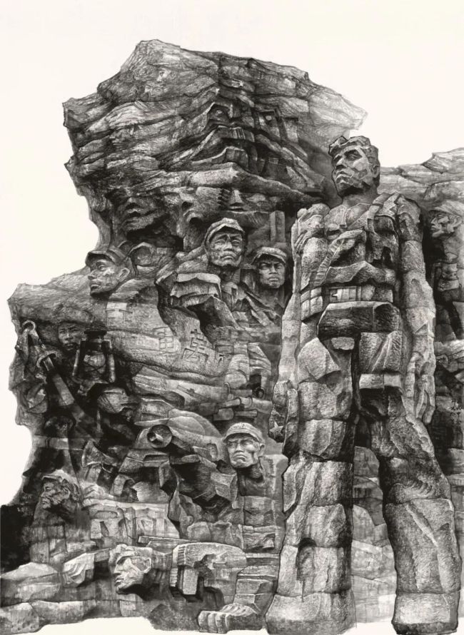 凝固的军魂,夏荷生,中国画,2016.jpg