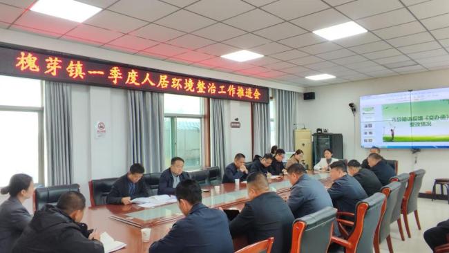 眉县槐芽镇组织召开一季度农村人居环境卫生整治季评会