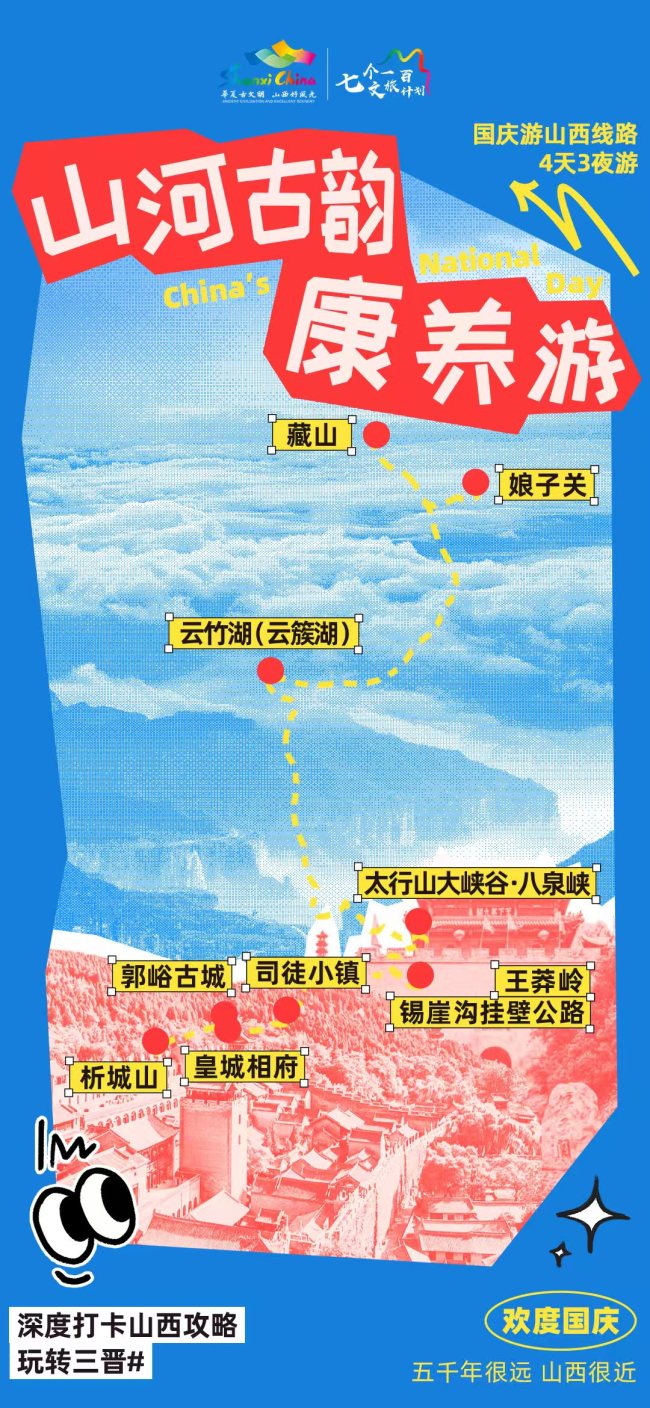 准备好了吗？3条线路，多重惊喜！国庆小长假带你玩转山西！