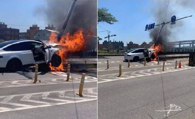 突发！曝林志颖驾驶特斯拉Model X出车祸受伤：车辆碰撞后起火