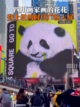“花花”登上纽约时代广场，“花花”火到国外了