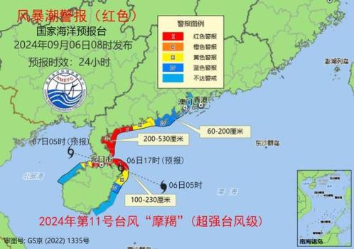 风暴潮和海浪双红色警报齐发