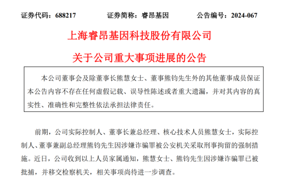 上市公司实控人姐弟双双被批捕 涉嫌诈骗罪移交检察机关