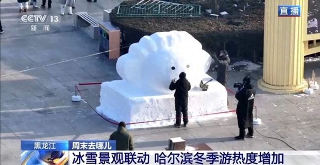 冬至到哈尔滨来一个超大“雪饺子” 冰雪游热度攀升