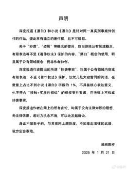 編劇陳枰再聲明 回應(yīng)抄襲爭議