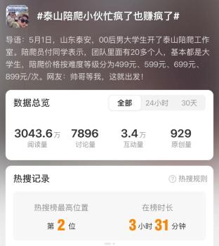 泰山陪爬小伙假期日賺近千元 高薪背后的現(xiàn)實(shí)挑戰(zhàn)