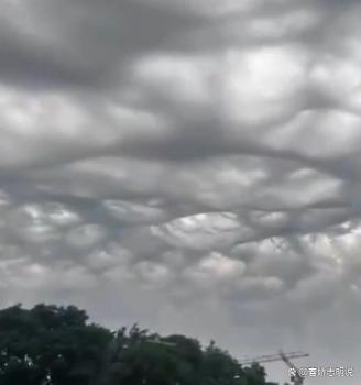 大連天空現(xiàn)“窟窿云” 自然奇觀揭秘
