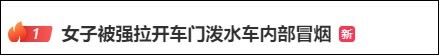 被强拉开车门泼水致冒烟车主发声 旅游计划被打乱