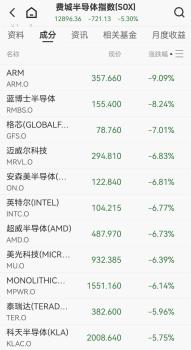 全球資產(chǎn)巨震 美股三大股指全線下跌 存儲巨頭股價集體重挫