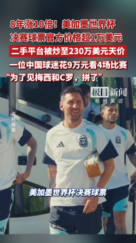 世界杯球票炒至230萬美元 8年漲10倍 球迷熱情不減